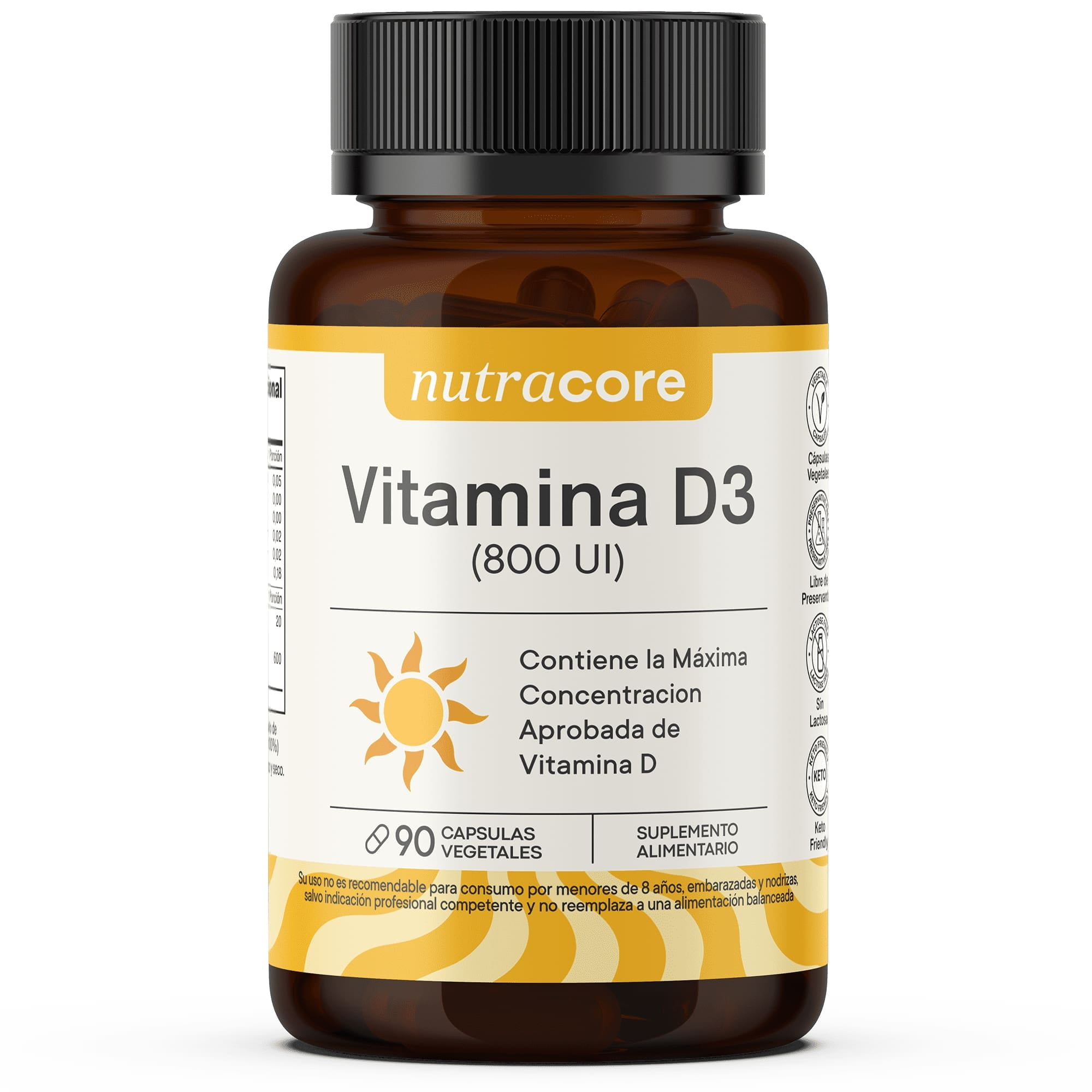 Vitamina D3 800Ui 120 Cápsulas Para 3 Meses- Nutracore