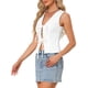 thumbnail image 4 of INSPIRE CHIC Chaleco de Jean para Mujer con Cuello en V, Lazo Frontal, Sin Mangas, Chaleco de Mezclilla XL Blanco, 4 of 6