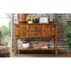 thumbnail image 1 of 48'' Solid Wood Sideboard Console Table with 2 Drawers and Cabinets and Bottom Shelf, Retro Style Storage Dining Buffet Server Cabinet for Living Room Kitchen Dining Room(Brown), 1 of 3