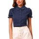 thumbnail image 1 of INSPIRE CHIC Blusas Vintage para Mujer con Cuello Peter Pan y Botones de Algodón Azul Oscuro M, 1 of 7
