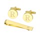thumbnail image 1 of Uxcell Gemelos, Conjunto de Clip de Corbata y Gemelos para Hombre Clásico de Cobre, Letra R (Tono Dorado), 1 of 6