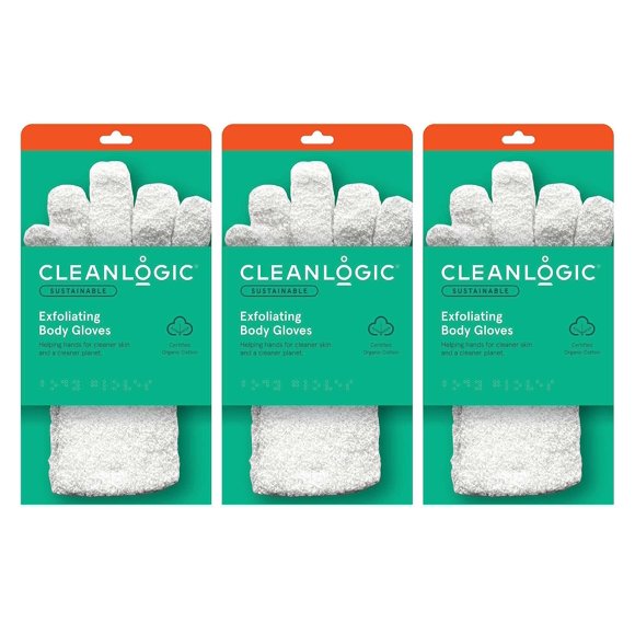 Guantes de baño Cleanlogic Exfoliating 2 unidades