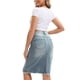 thumbnail image 3 of INSPIRE CHIC Faldas de Jean para Mujer Vuelta al Colegio Dobladillo Crudo Cintura Alta Bolsillos Estiramiento Falda de Mezclilla de Longitud Media Gris Azul XL, 3 of 5