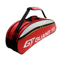 Magideal - Bolsa Para Raqueta De Bádminton Con Compartimentos Múltiples Para Tenis Squash Y Raquetbol Material Nylon Resistente Portátil Adecuada Para Entrenamie Rojo