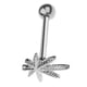 thumbnail image 4 of Lengua de acero inoxidable Barras de labios Anillos Barbell Piercing Hoja de arce 14G Plata, 4 of 5