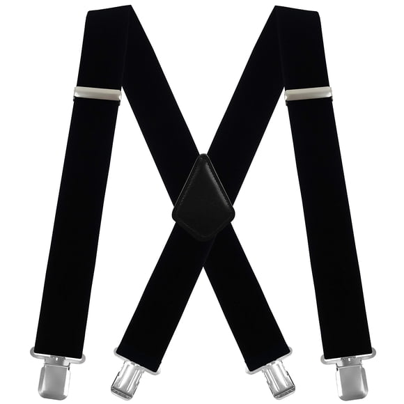 Tirantes Moulen para hombre con espalda en forma de X, 5 cm de ancho, ajustables, negros