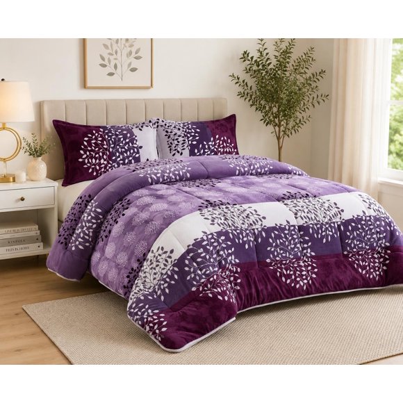 Cubrecama de Invierno Plush con Chiporro 2 Plazas 2 Plazas Color Morado RS1009