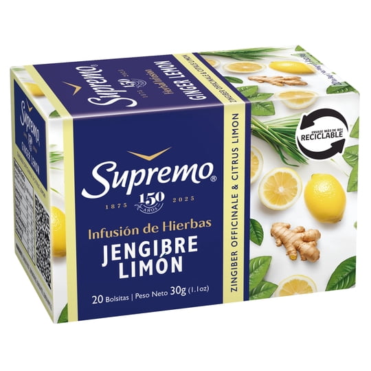 Infusión Hierbas Jengibre Limón Caja 30 g Supremo