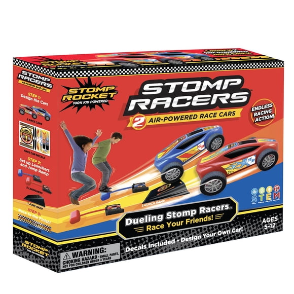 Coches de carreras Stomp Racers Air Powered de Stomp Rocket, paquete de 2