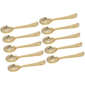 Bothyi - Vajilla Resistente Para Postres, Fiestas, Bodas, 10 Cucharas Doradas