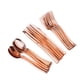 thumbnail image 1 of 18 unids / lote grandes cubiertos de plástico desechables conjunto tenedores cuchillos cucharas de oro rosa, 1 of 5