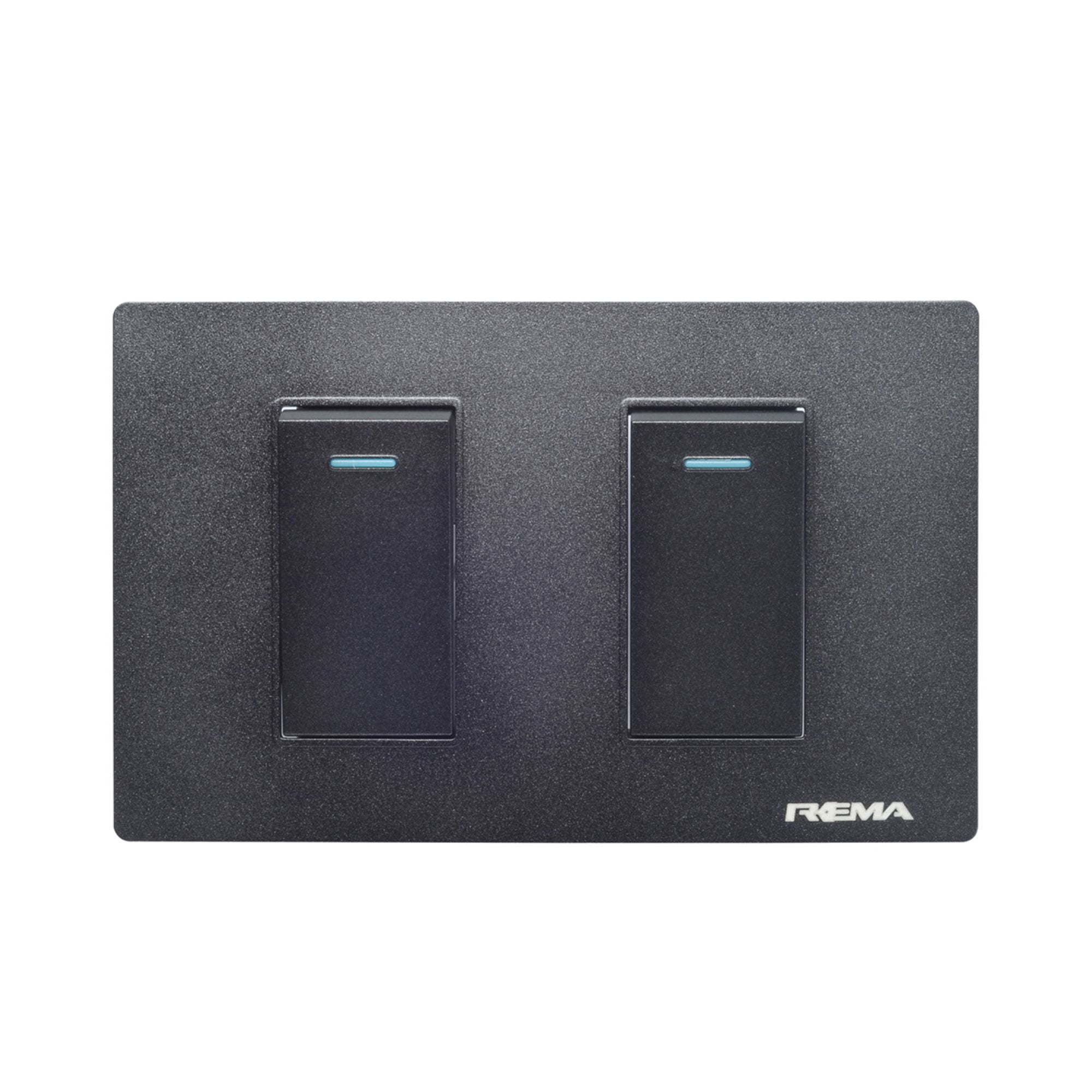 Interruptor Doble 9/15 Línea Arrayán Negro - Rema