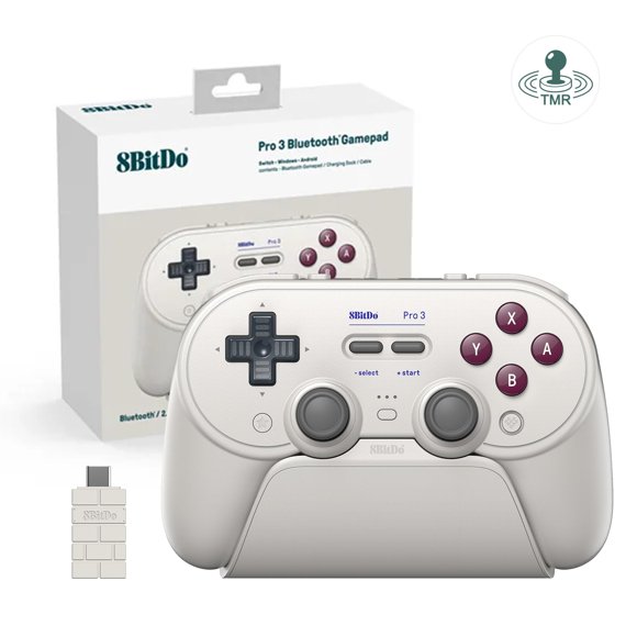 Controlador 8BitDo Pro 3 Bluetooth TMR Joysticks Dock