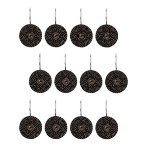 Bothyi - 12 Piezas De Ganchos Para Cortina De Ducha, Anillos Para Cortina De Ducha, Color Negro