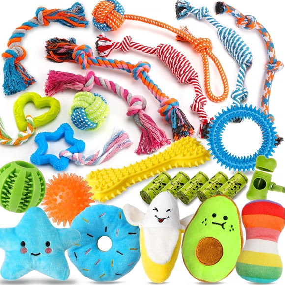 Juguetes masticables Zeaxuie, paquete de 25 unidades de lujo para la dentición de perros pequeños