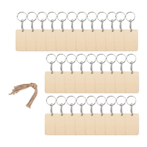 Bothyi - Juego De Llavero De Madera, Llavero, Llavero, Bolsa, Colgante Diy, Manualidades Colgantes, 6Cm X 4Cm