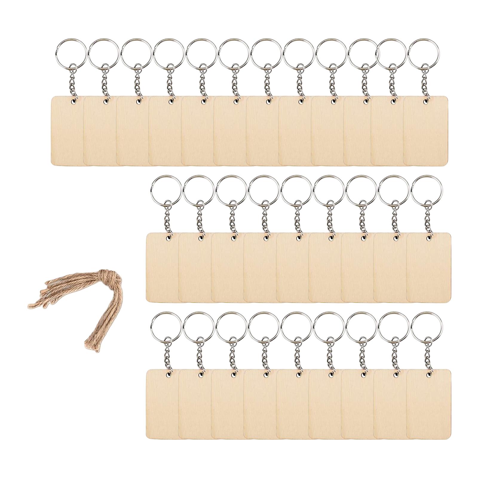 Bothyi - Juego De Llavero De Madera, Llavero, Llavero, Bolsa, Colgante Diy, Manualidades Colgantes, 6Cm X 4Cm