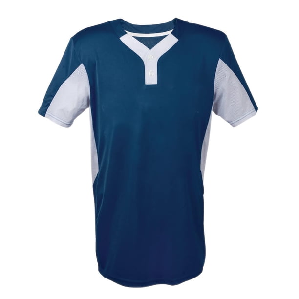 Jersey Martin Sports con dos botones para jóvenes, talla pequeña, azul marino y blanco