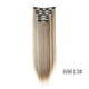 thumbnail image 1 of suxuMhao Pelucas Sintéticas de Repuesto para el Cabello, Pelucas Lisas, Peluca sin Pegamento Juego de Extensiones de Cabello de 6 Piezas, Castaño+blanco, 24in de Largo - Perfecto para Necesidades de, 1 of 2