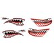 thumbnail image 4 of 4 Piezas Vinilo Tiburón Dientes Boca Calcomanías Pegatinas Para Kayak Canoa Barco Rojo, 4 of 7