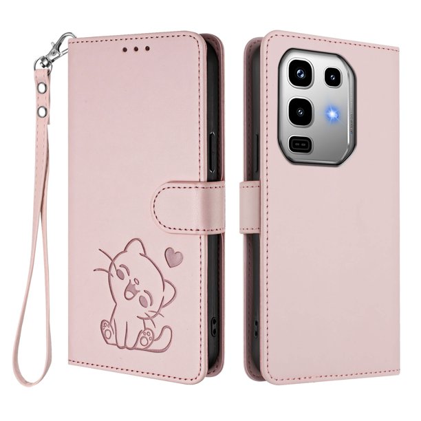 Infinix Note 50 Pro 4G Funda Billetera con Ranuras para Tarjetas, Rosa