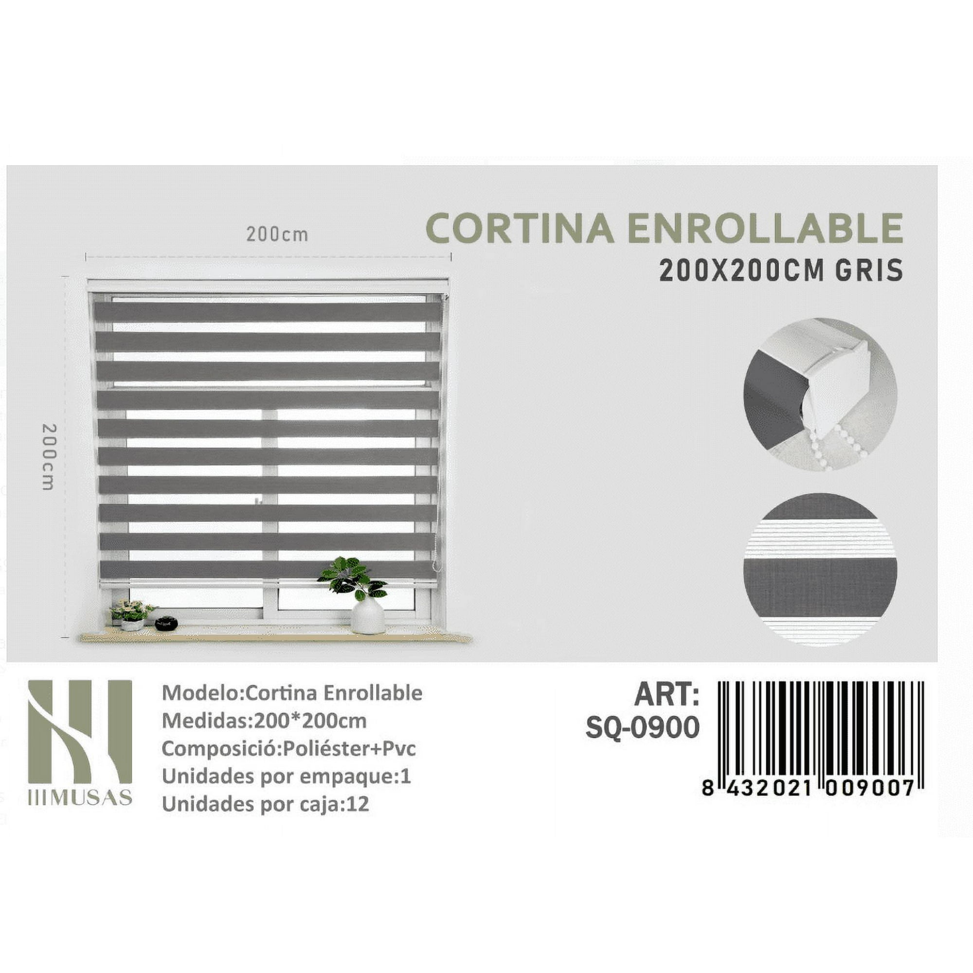 Mundo Shopping - Cortina Enrrollable Duo Color Gris 200x200cm Iii Musas