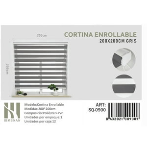 Mundo Shopping - Cortina Enrrollable Duo Color Gris 200X200Cm Iii Musas