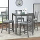 thumbnail image 1 of 5 Piece Dining Table Set, Wooden Dining Square Table Set for 4, Counter Height Kitchen Table Set with Square Table and 4 Upholstered Chairs for Small Space, Gray, 1 of 3