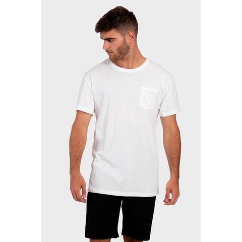 Polera Orgánica Con Bolsillo Blanco Hombre Falcone