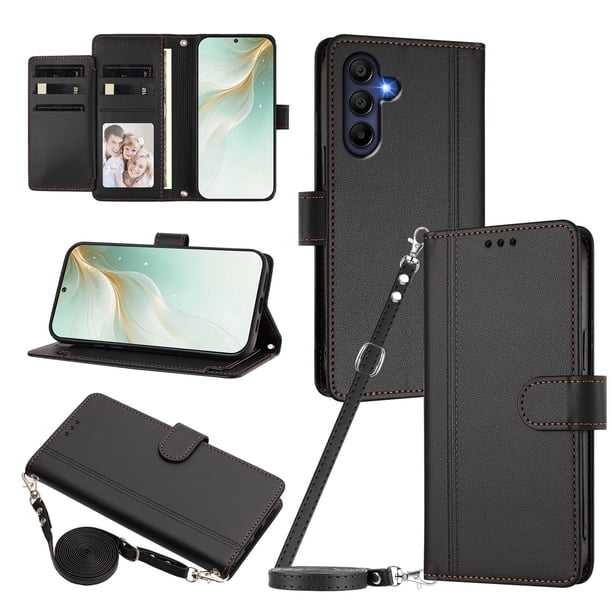 Samsung Galaxy A18 Funda con Ranuras para 9 Tarjetas, Negro