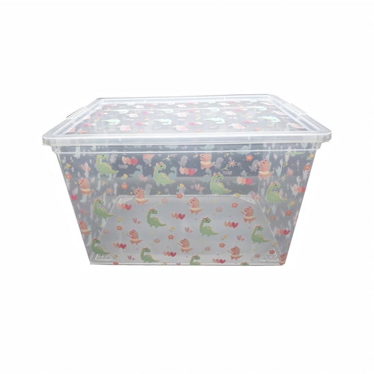 Caja Organizadora Leon Niño 17.5l Kx1046-b Polietileno Transparente Haus