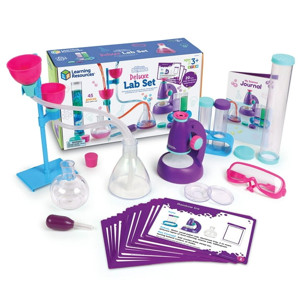 Set de laboratorio Science Kit Learning Resources Primary Science Deluxe, rosa, 45 piezas, para mayores de 3 años