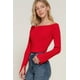 thumbnail image 3 of Saronite Suéter de Viscosa con Aberturas, Hombros Descubiertos y Mangas Largas Acampanadas, Color Rojo (para Mujer), 3 of 4