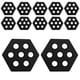 thumbnail image 3 of Almohadillas Hexagonales Para Tabla De Surf, Almohadillas Para Cubierta Para Skimboard, Kiteboard, Longboard, Color Negro, 12 Uds., 3 of 5