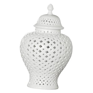 Bothyi - Organizador De Jarrones De Cerámica Con Tapa, Tarro De Jengibre De Porcelana Para Escritorio, Hogar, H 27,5 Cm, Boca 7,2 Cm