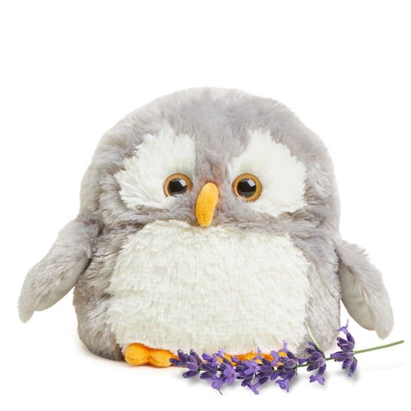 Peluche Warmies con forma de búho, 33 cm, apta para microondas