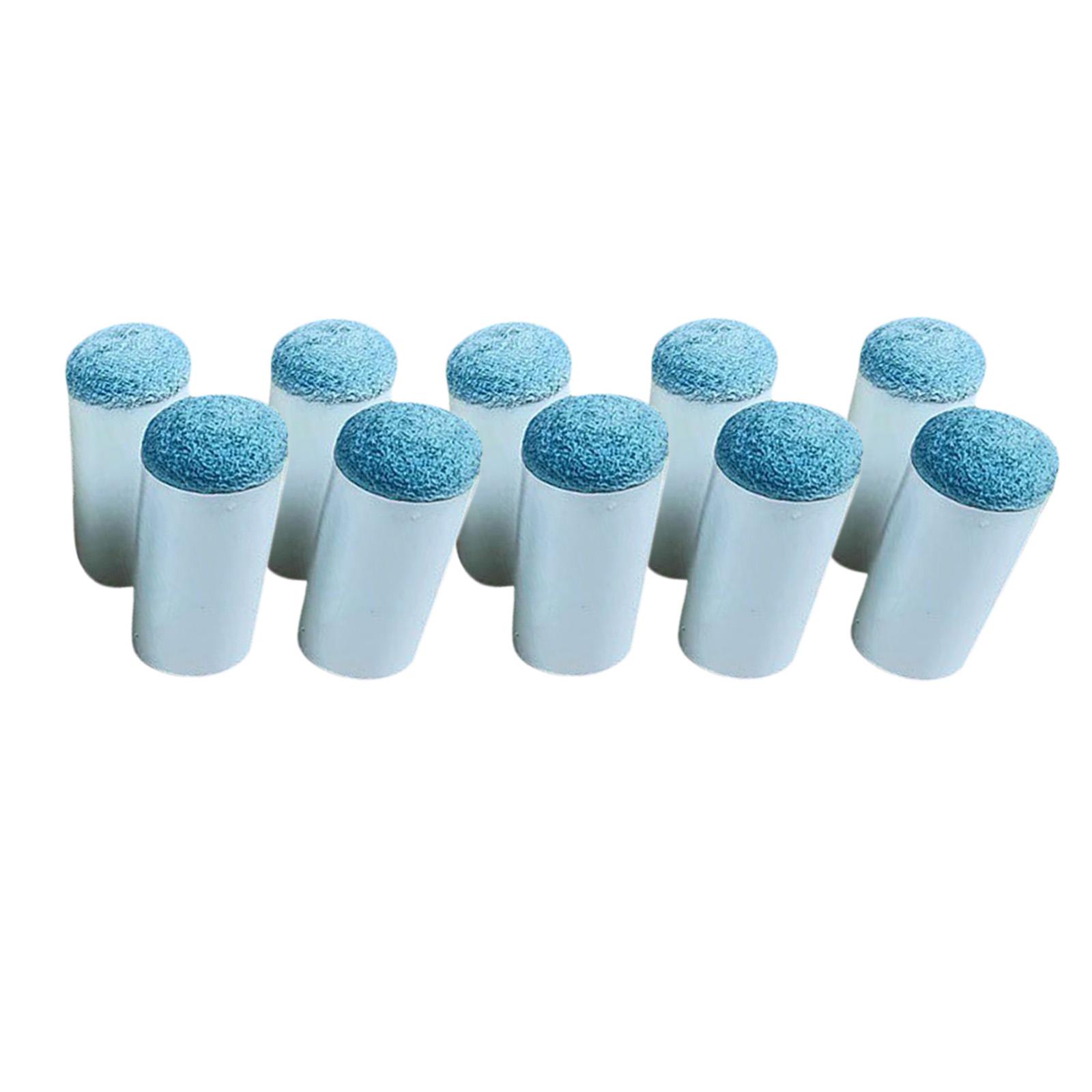 Magideal - Paquete De 10 Puntas Para Tacos De Billar, Puntas Para Tacos De Billar Deslizables, Fáciles De Instalar, Cabezal Para Tacos De Billar Extraíble De 12 Azul