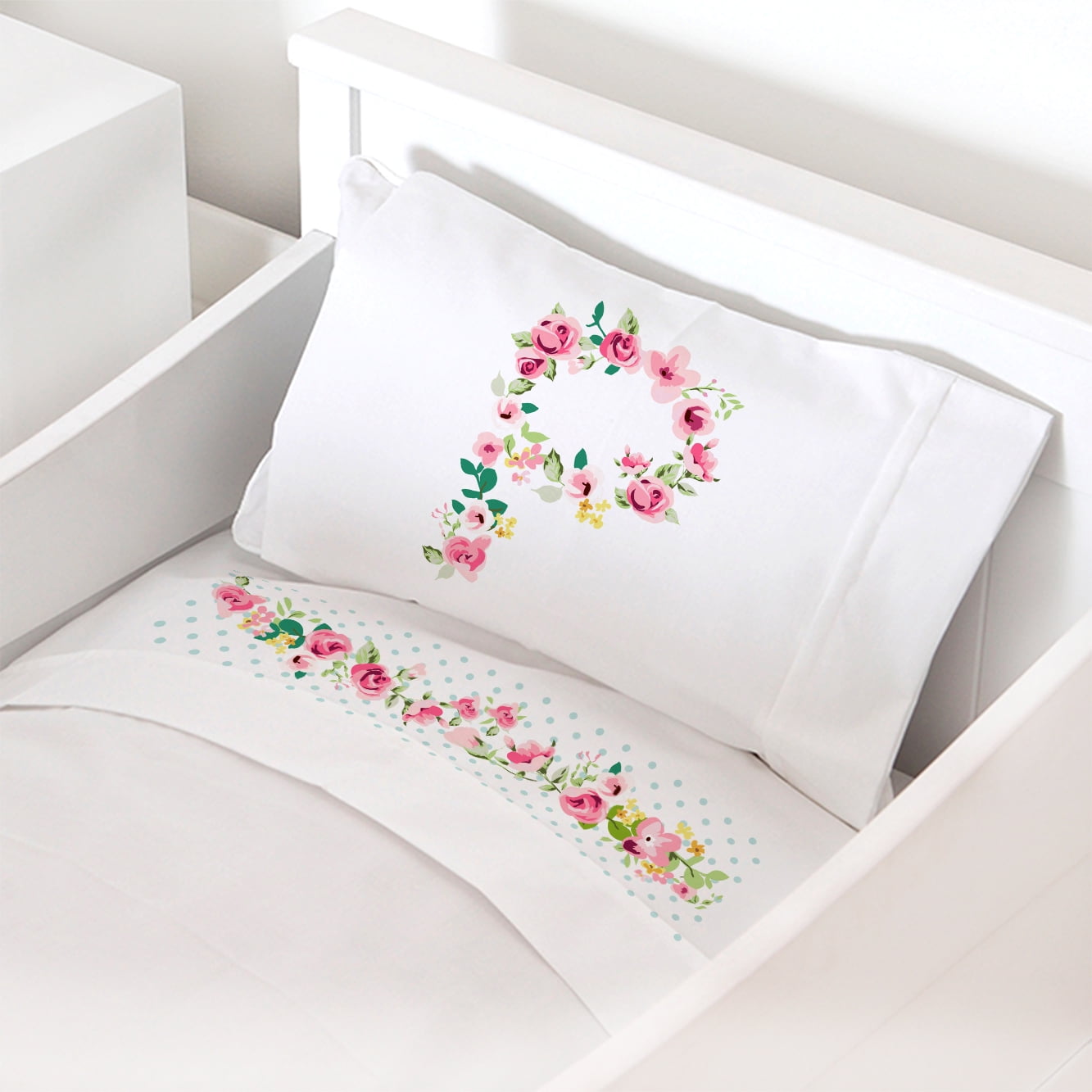 Tuyo Print - Juego De Sábanas Cuna Letras Vintage P