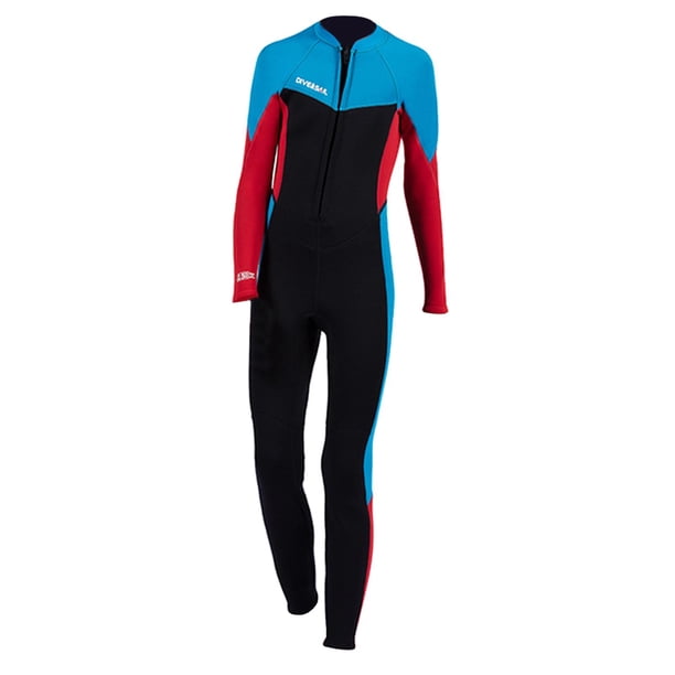 Traje de neopreno de 2,5 mm para niño y niña, traje de neopreno infantil, trajes completos, bañadores de buceo, bañador de protección solar para veran , Negro Tallas 14