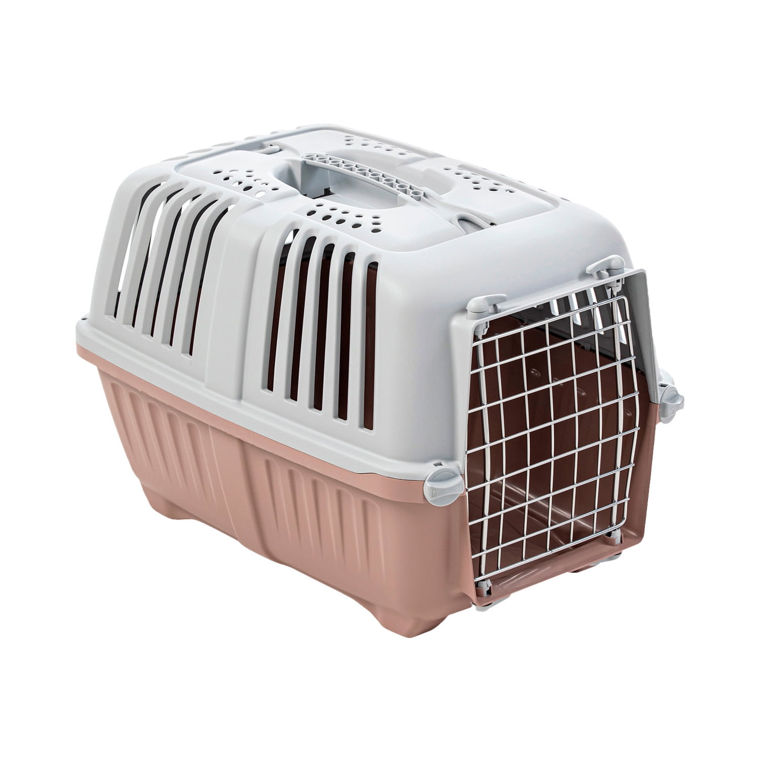 Jaula Transporte Mascotas Pratiko Metal 1 Rosa Opaco Mps