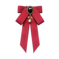 Ioensy - Broche De Lazo De Cinta Preatado Con Lazo, Broche De Corbata Para Camisa, Boda, Bricolaje, Rojo