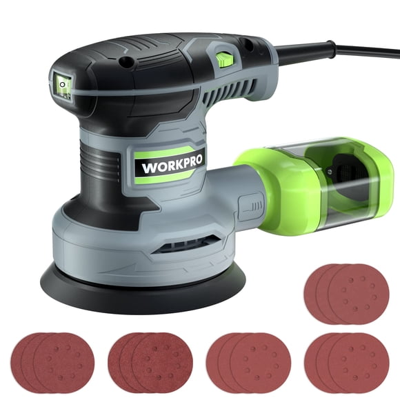 Lijadora Random Orbit WORKPRO de 5 pulgadas y 6 velocidades variables, 2,5 A
