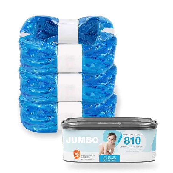 Recargas para cubo de pañales AIMIDODO 3 piezas, jumbo, 810 pañales