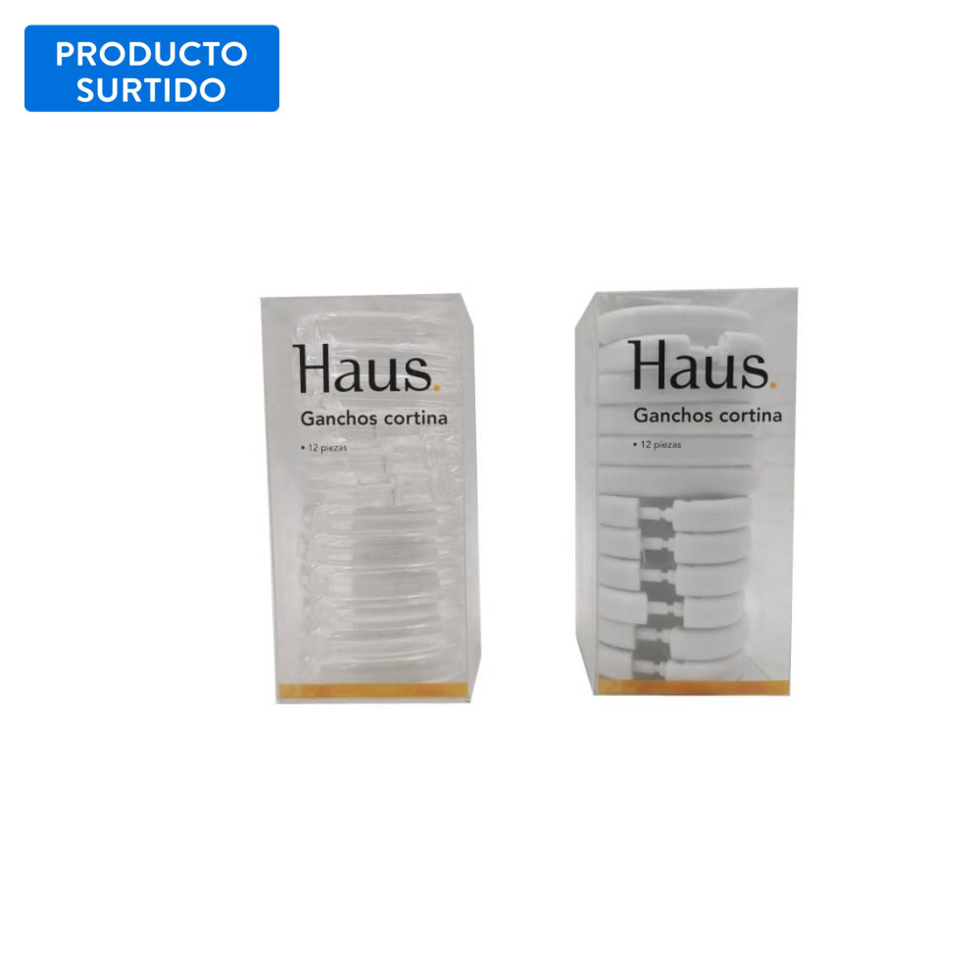 Set Ganchos De Cortina Baño 12 Unidades Pp , Color Surtido 1 Un Haus