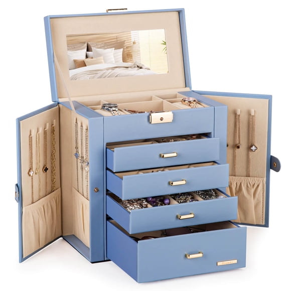 Caja de Joyas Homde de 5 Capas en Cuero Sintético 28x27x15 cm