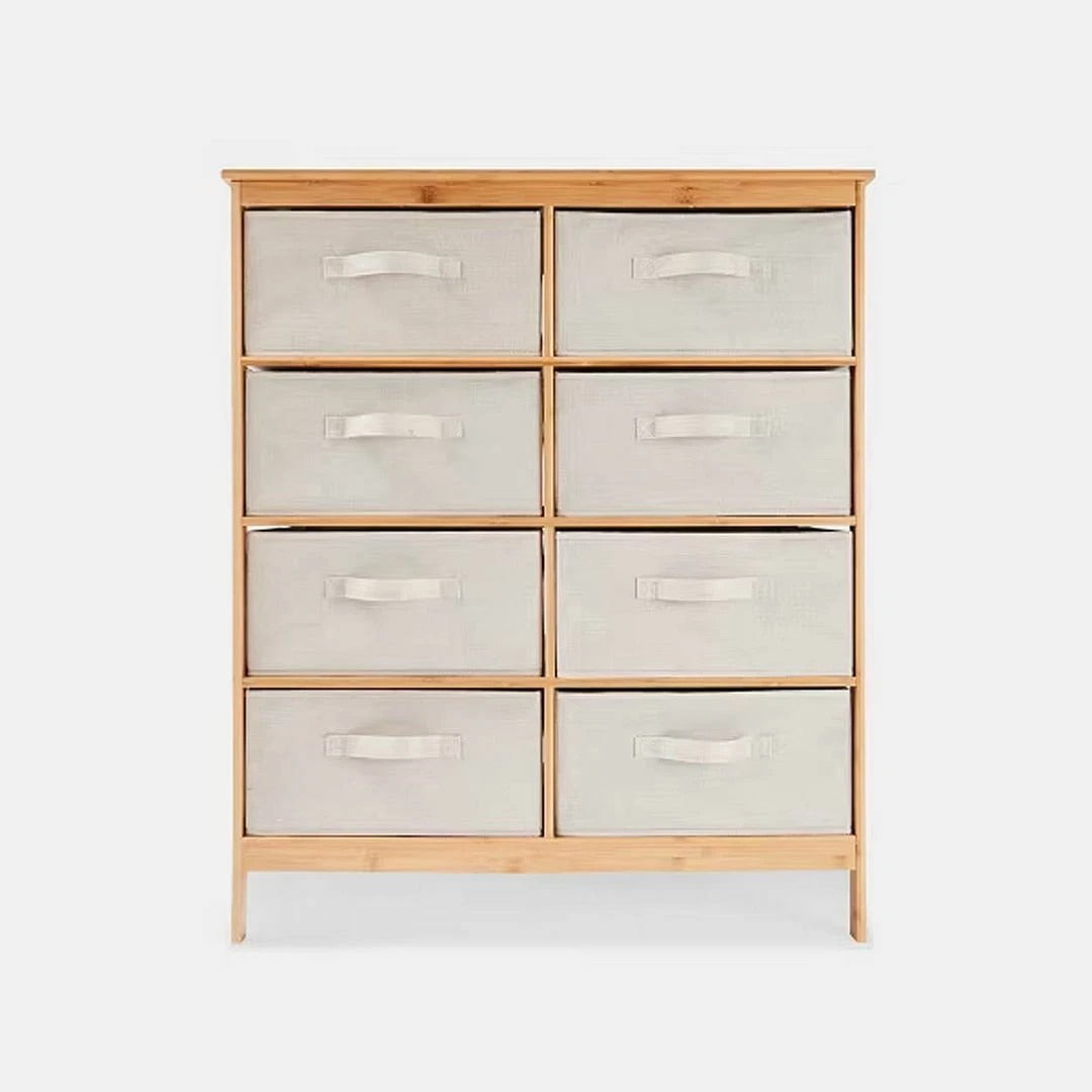Wakshome - Comoda 8 Cajoneras Organizador Mueble Moderno De Bambú Natural