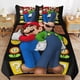 thumbnail image 1 of Super Mario 3-Piece Comforter Set for Bedroom Super Mario Bedding Set for Kids Adults Soft Microfiber Duvet Cover Set with Zipper Closure, 1 of 5