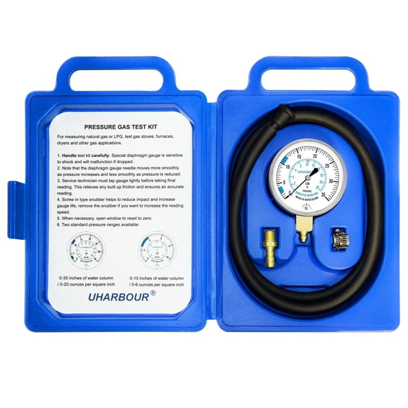 Comprobador de presión de gas HHARBOUR Manometer LP 0-35 W.C 1/8 NPT