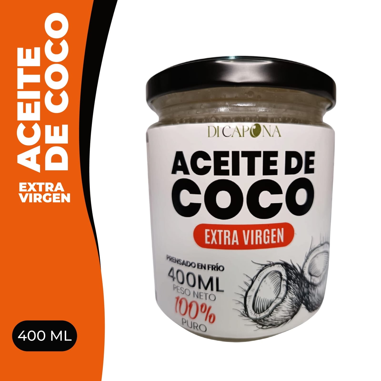 Aceite De Coco Órganico Extravirgen 400ml Di Capona