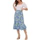 thumbnail image 2 of INSPIRE CHIC Faldas de Chifón para Mujer Cintura Elástica Volantes en Capas Faldas Midi Florales Azul Marino-Floral M, 2 of 6